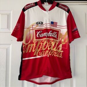 VINTAGE LOUIS GARNEAU CAMPBELL'S SOUP  MULTI POCKET CYCLING SHIRT XXXL